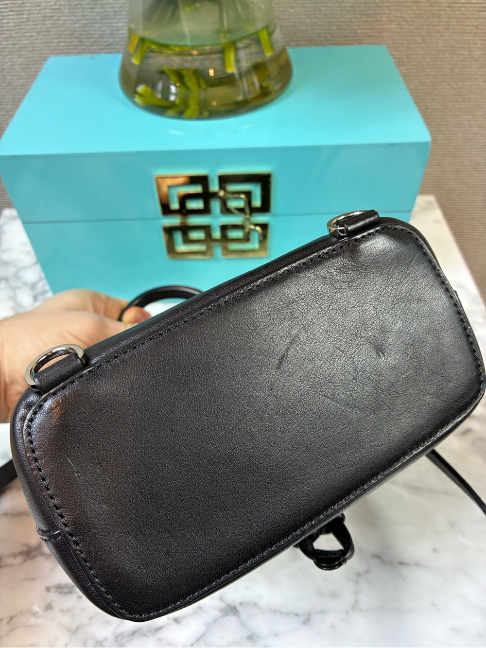 MCM Studded Diamond Disco Black Leather Mini Backpack w/ Crystal Accents - EUC - Picture 9 of 15